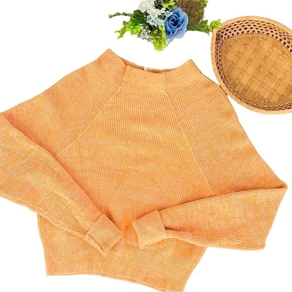 Free People Orange Autumn Fall Chunky Knitted Sweater Size Extra Small - Picture 12 of 12